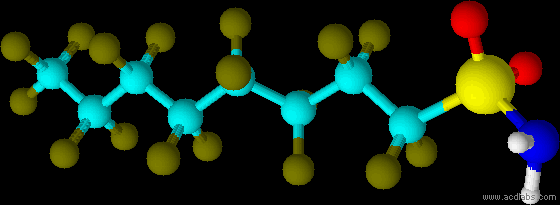 Fórmula estrutural em 3D da Sulfluramida